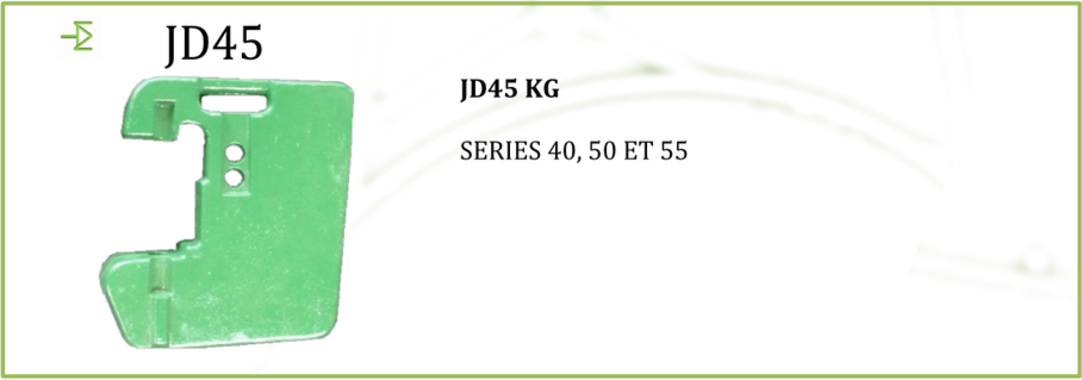 Masse de tracteur john deere 45 kg